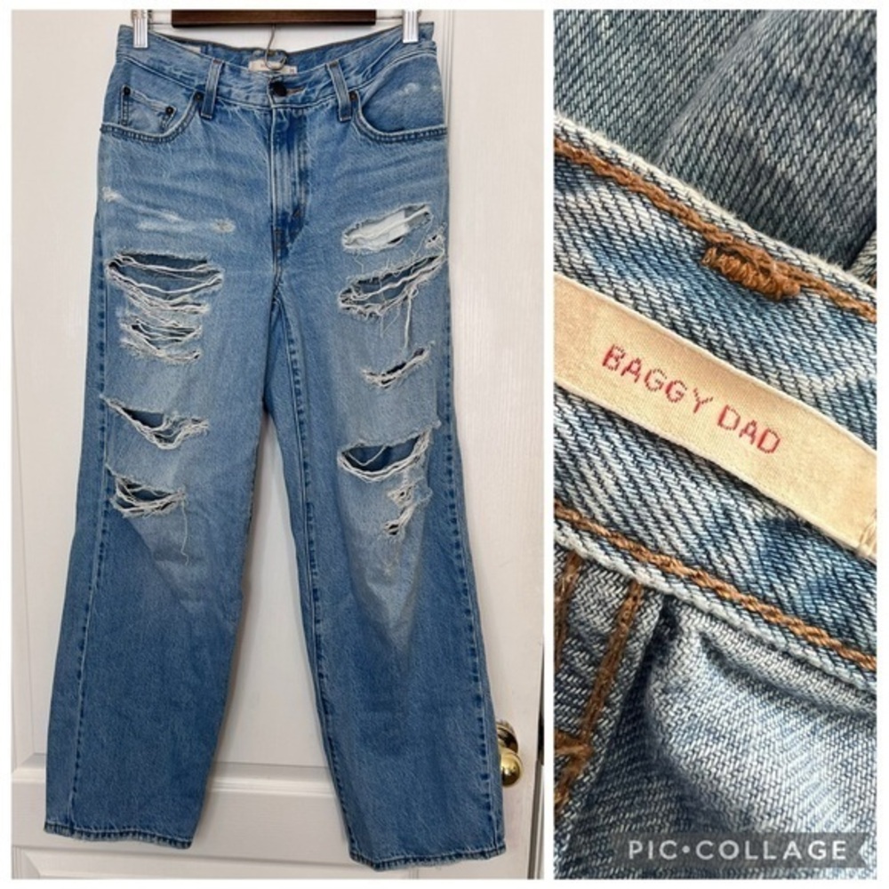 Levi’s Blue Distressed baggy dad Jeans size 25